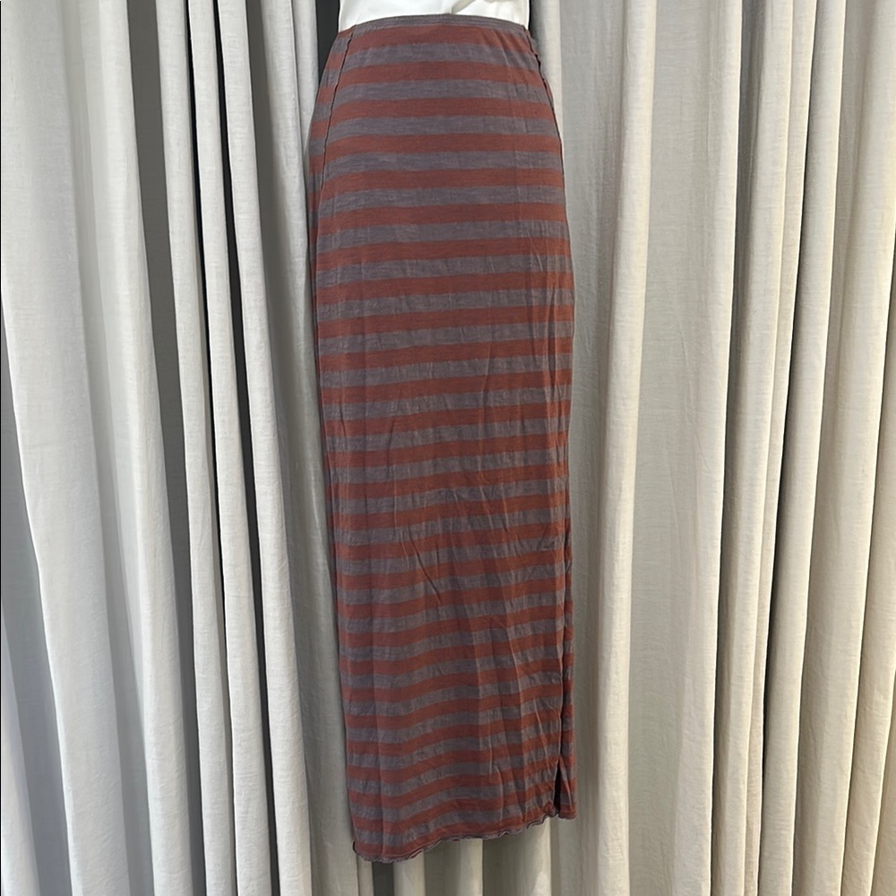 Free People Gray and Brown Casual Maxi Skirt